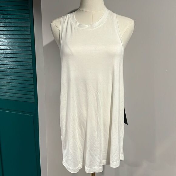 MONO B NWT raw edge flow tank white small - Picture 3 of 8